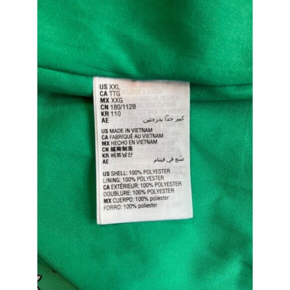 Maison Jules Floral Fit Flare Mini Dress Green Long Blouson Sleeves V-Neck XXL - Picture 5 of 16